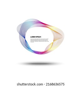 Designelemente. Welle vieler violetter Linien kreisen. Moderner Design-Stil. Abstrakte, senkrechte Streifen auf weißem Hintergrund einzeln. Packpapier. Banner, Grußkarte, Poster.
