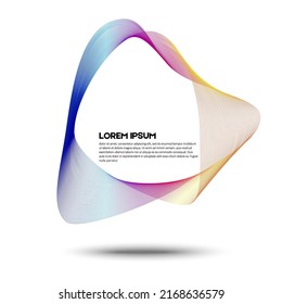 Design elements. Wave of many purple lines circle ring. Modern surface design style. Abstract vertical wavy stripes on white background isolated. Packaging wrap paper. Banner, greetings card, poster.