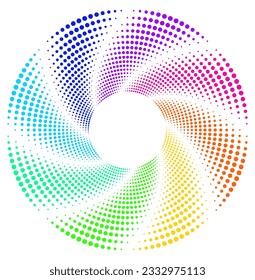 Design elements. Wave of many purple lines circle ring. Abstract vertical wavy stripes on white background isolated. Vector illustration EPS 10. Colorful waves with lines created using Blend Tool
