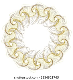 Design elements. Wave of many purple lines circle ring. Abstract vertical wavy stripes on white background isolated. Vector illustration EPS 10. Colorful waves with lines created using Blend Tool
