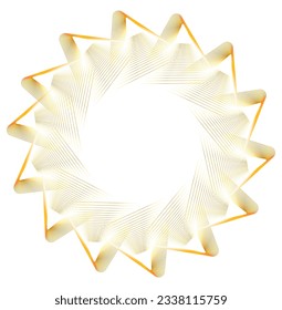Design elements. Wave of many purple lines circle ring. Abstract vertical wavy stripes on white background isolated. Vector illustration EPS 10. Colorful waves with lines created using Blend Tool

