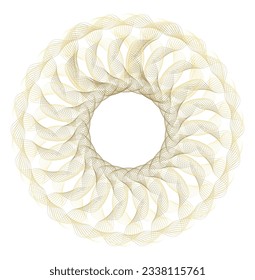 Design elements. Wave of many purple lines circle ring. Abstract vertical wavy stripes on white background isolated. Vector illustration EPS 10. Colorful waves with lines created using Blend Tool
