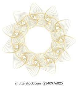 Elementos de diseño. Ola de muchas líneas violetas anillo de círculo. Resumen de rayas onduladas verticales sobre fondo blanco aislado. Ilustración del vector EPS 10. Ondas coloridas con líneas creadas mediante la herramienta Mezcla

