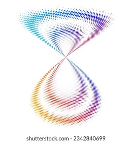 Design elements. Wave of many purple lines circle ring. Abstract vertical wavy stripes on white background isolated. Vector illustration EPS 10. Colorful waves with lines created using Blend Tool

