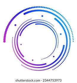 Design elements. Wave of many purple lines circle ring. Abstract vertical wavy stripes on white background isolated. Vector illustration EPS 10. Colorful waves with lines created using Blend Tool
