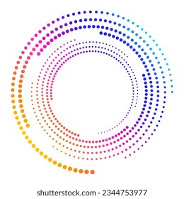 Design elements. Wave of many purple lines circle ring. Abstract vertical wavy stripes on white background isolated. Vector illustration EPS 10. Colorful waves with lines created using Blend Tool
