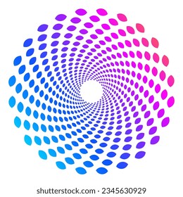 Design elements. Wave of many purple lines circle ring. Abstract vertical wavy stripes on white background isolated. Vector illustration EPS 10. Colorful waves with lines created using Blend Tool
