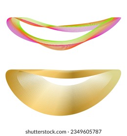 Design elements. Wave of many purple lines circle ring. Abstract vertical wavy stripes on white background isolated. Vector illustration EPS 10. Colorful waves with lines created using Blend Tool
