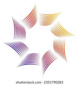 Design elements. Wave of many purple lines circle ring. Abstract vertical wavy stripes on white background isolated. Vector illustration EPS 10. Colorful waves with lines created using Blend Tool
