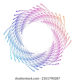 Design elements. Wave of many purple lines circle ring. Abstract vertical wavy stripes on white background isolated. Vector illustration EPS 10. Colorful waves with lines created using Blend Tool
