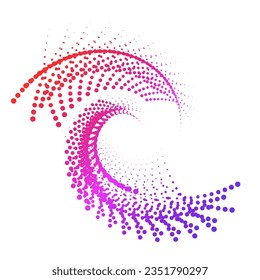Design elements. Wave of many purple lines circle ring. Abstract vertical wavy stripes on white background isolated. Vector illustration EPS 10. Colorful waves with lines created using Blend Tool
