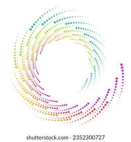 Design elements. Wave of many purple lines circle ring. Abstract vertical wavy stripes on white background isolated. Vector illustration EPS 10. Colorful waves with lines created using Blend Tool
