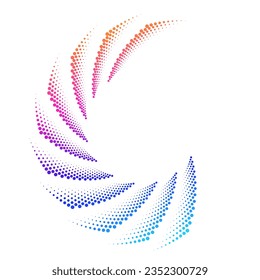 Design elements. Wave of many purple lines circle ring. Abstract vertical wavy stripes on white background isolated. Vector illustration EPS 10. Colorful waves with lines created using Blend Tool
