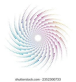 Design elements. Wave of many purple lines circle ring. Abstract vertical wavy stripes on white background isolated. Vector illustration EPS 10. Colorful waves with lines created using Blend Tool
