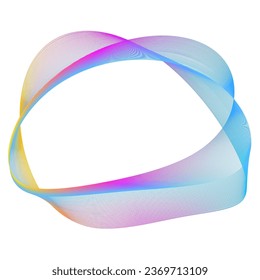 Design elements. Wave of many purple lines circle ring. Abstract vertical wavy stripes on white background isolated. Vector illustration EPS 10. Colorful waves with lines created using Blend Tool
