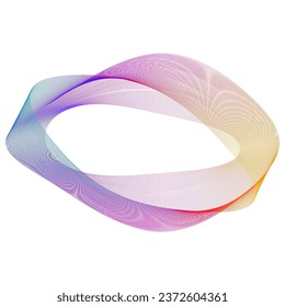 Design elements. Wave of many purple lines circle ring. Abstract vertical wavy stripes on white background isolated. Vector illustration EPS 10. Colorful waves with lines created using Blend Tool
