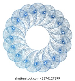 Design elements. Wave of many purple lines circle ring. Abstract vertical wavy stripes on white background isolated. Vector illustration EPS 10. Colorful waves with lines created using Blend Tool
