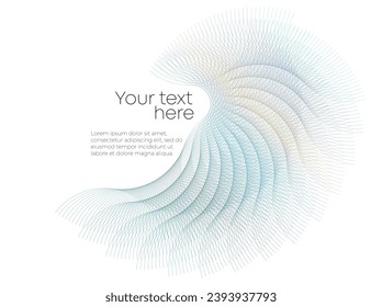 Design elements. Wave of many purple lines circle ring. Abstract vertical wavy stripes on white background isolated. Vector illustration EPS 10. Colourful waves with lines created using Blend Tool