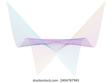 Design elements. Wave of many purple dotted lines. Abstract wavy stripes on white background isolated. Vector illustration EPS 10. Colourful waves with lines created using Blend Tool