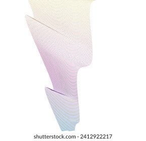 Design elements. Wave of many purple dotted lines. Abstract wavy stripes on white background isolated. Vector illustration EPS 10. Colourful waves with lines created using Blend Tool