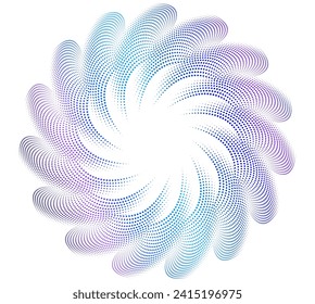 Design elements. Wave of many purple lines circle ring. Abstract vertical wavy stripes on white background isolated. Vector illustration EPS 10. Colorful waves with lines created using Blend Tool
