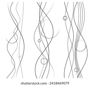 Design elements. Wave of many purple lines. Abstract wavy stripes on white background isolated. Vector illustration EPS 10. Colourful waves with lines 