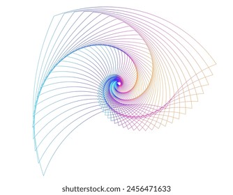 Elementos de diseño. Onda de muchas líneas púrpuras círculo anillo. Abstractas Vertical rayas onduladas sobre fondo blanco aislado. Ilustración vectorial EPS 10. Ondas de colores con líneas creadas con la herramienta Mezcla
