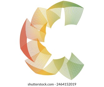 Design elements. Wave of many purple lines circle ring. Abstract vertical wavy stripes on white background isolated. Vector illustration EPS 10. Colourful waves with lines created using Blend Tool
