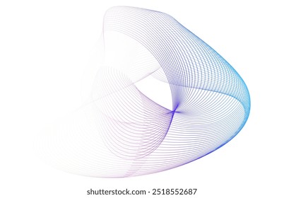 Design elements. Wave of many purple lines circle ring. Abstract vertical wavy stripes on white background isolated. Vector illustration EPS 10