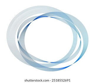 Design elements. Wave of many purple lines circle ring. Abstract vertical wavy stripes on white background isolated. Vector illustration EPS 10