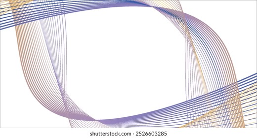 Elementos de diseño. Ola de muchas líneas púrpuras círculo anillo. Vertical Abstractas rayas onduladas sobre fondo blanco aislado.