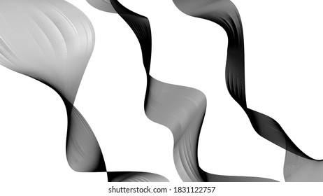Elementos de diseño. Ola de muchas líneas suaves. Resumen de rayas onduladas sobre fondo blanco aisladas. Ilustración para el diseño moderno de negocios. Arte de línea creativa. Ilustración vectorial