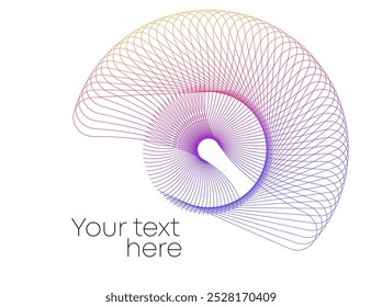 Design elements. Wave of many sparkling lines. Abstract circle glow wavy shape on a white background isolated. Creative line art. Vector illustration EPS 10 art deco style for wedding invitation