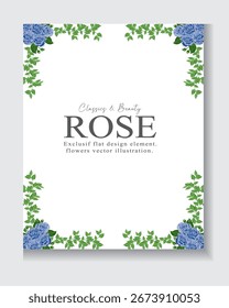 Design elements for wedding invitation templates and other cards.
Elegant blue rose and green leaf decoration concept.
Vector illustration.