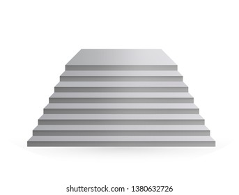 Design elements White stairs realistic illustration design with shadow on transparent background. 3D Stand on isolated clean blank table. Vector illustration EPS 10 for promotional presentation
