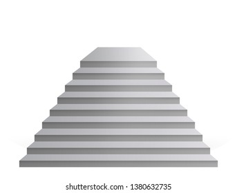Design elements White stairs realistic illustration design with shadow on transparent background. 3D Stand on isolated clean blank table. Vector illustration EPS 10 for promotional presentation