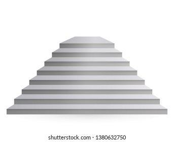 Design elements White stairs realistic illustration design with shadow on transparent background. 3D Stand on isolated clean blank table. Vector illustration EPS 10 for promotional presentation