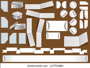 design elements, white stickers
