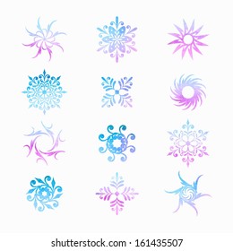 Design elements. Winter decorative snowflakes.