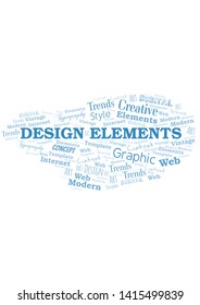 Design Elements word cloud. Wordcloud made with text only.