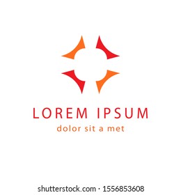 Design elements for your company logo, abstract red icon. Modern business corporate template.