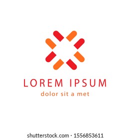 Design elements for your company logo, abstract red icon. Modern business corporate template.