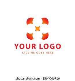 Design elements for your company logo, abstract red icon. Modern business corporate template.