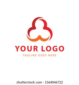 Design elements for your company logo, abstract red icon. Modern business corporate template.