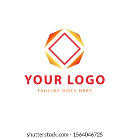 Design elements for your company logo, abstract red icon. Modern business corporate template.