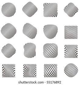 Design elements with zebra pattern. Vector set.