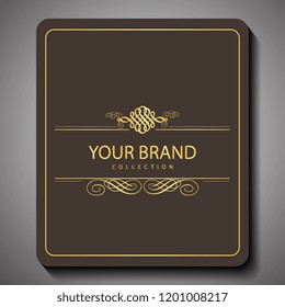 design elements,labels,icon,frames, for packaging,design of luxury products.Made with golden . vector illustration