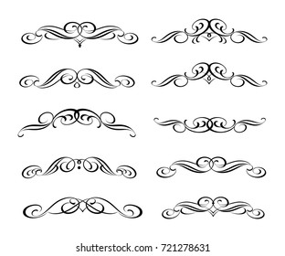 Design elements.Vector illustration. Black  on white.