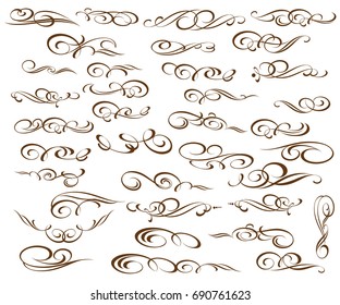 Design elements.Vector illustration. Brown on white.