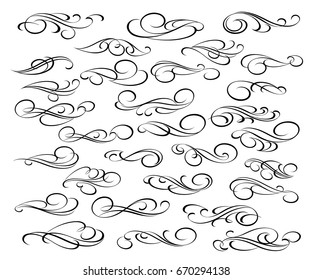 Design elements.Vector illustration.Black on white.